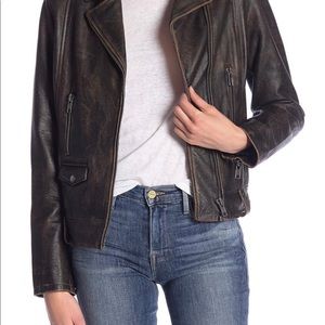 Frame Distressed Leather Jacket